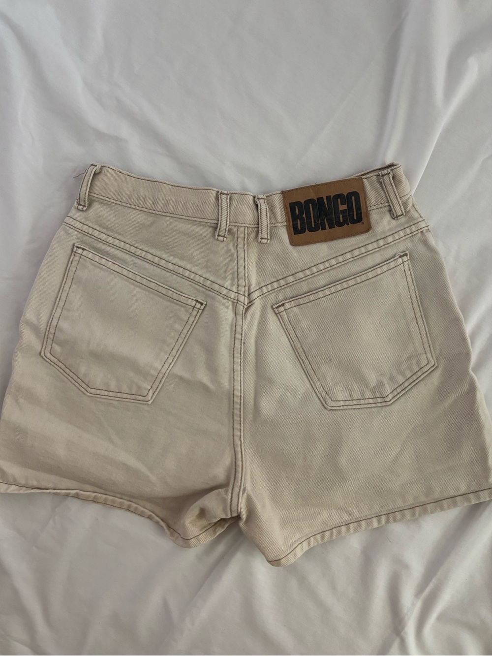 Vintage BONGO High-Rise Cream Denim Shorts Jorts